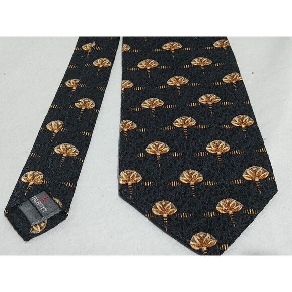 Robert Talbott Best Of Class Nordstrom Black Gold Geometric Print Silk Tie Hand - Picture 2 of 7